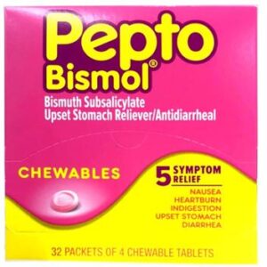 32 X 4'S PEPTO BISMOL-CHEWABL POUCH (*NEW*)