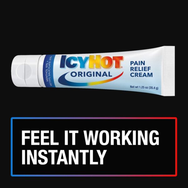 Icy Hot Original Pain Relieving Cream 1.25 oz. Powerful Pain Relief for Muscles & Joints White - Image 6